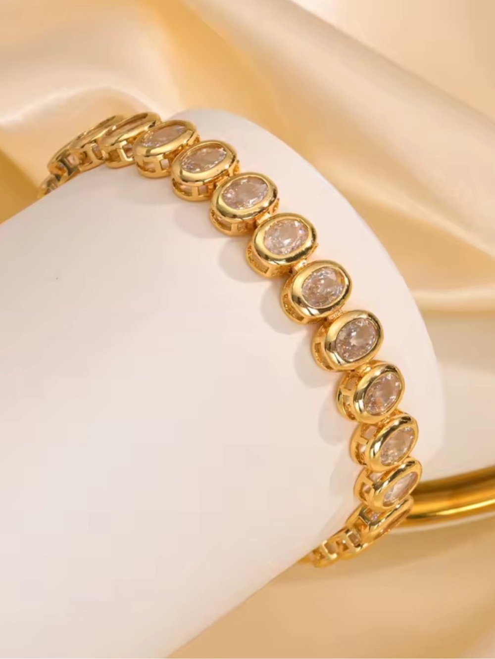 Celestial Quartz Gold Link Bracelet